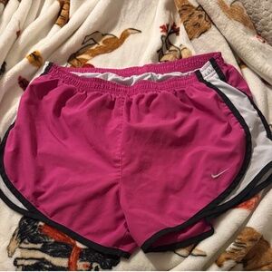 Nike Women's Pink and Black Athletic Shorts Small